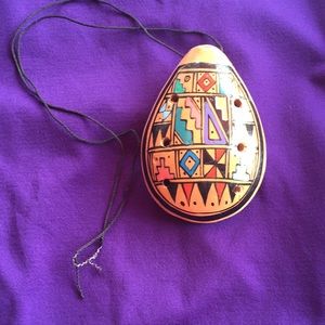 Vintage Talavera Mexican Pendant Necklace
